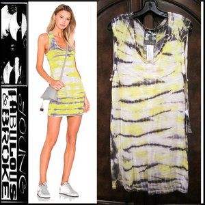 NWT Tie-Dye Yellow Mini Shirt Dress L